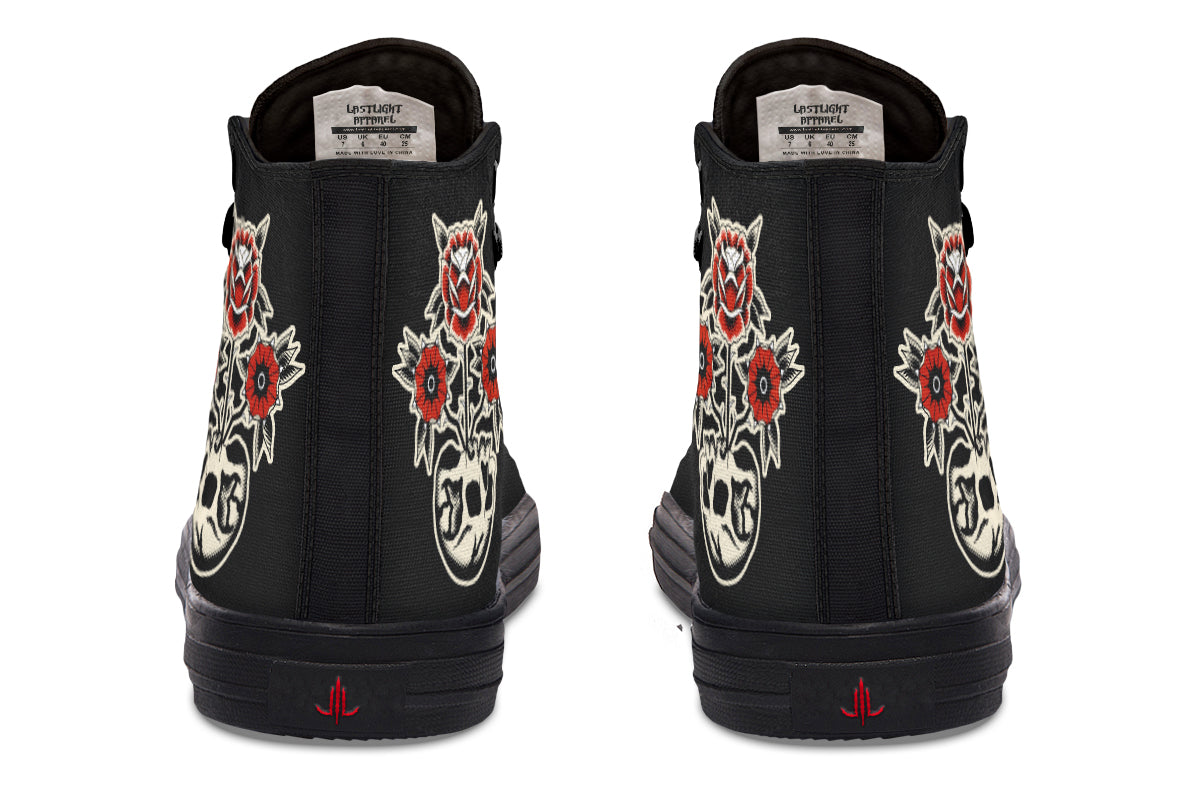 Skull Flowers High Tops