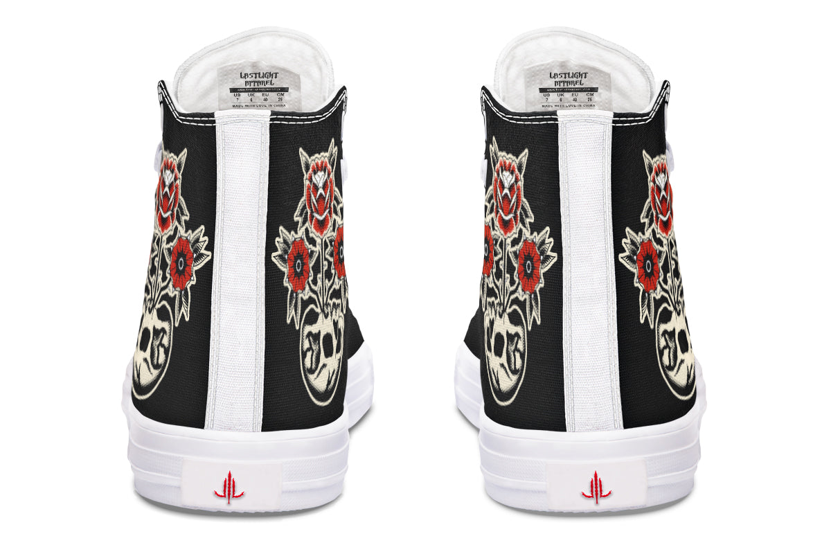 Skull Flowers High Tops