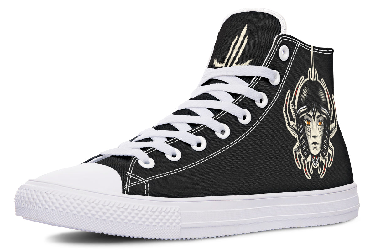 Traditional Spider Girl Head High Tops