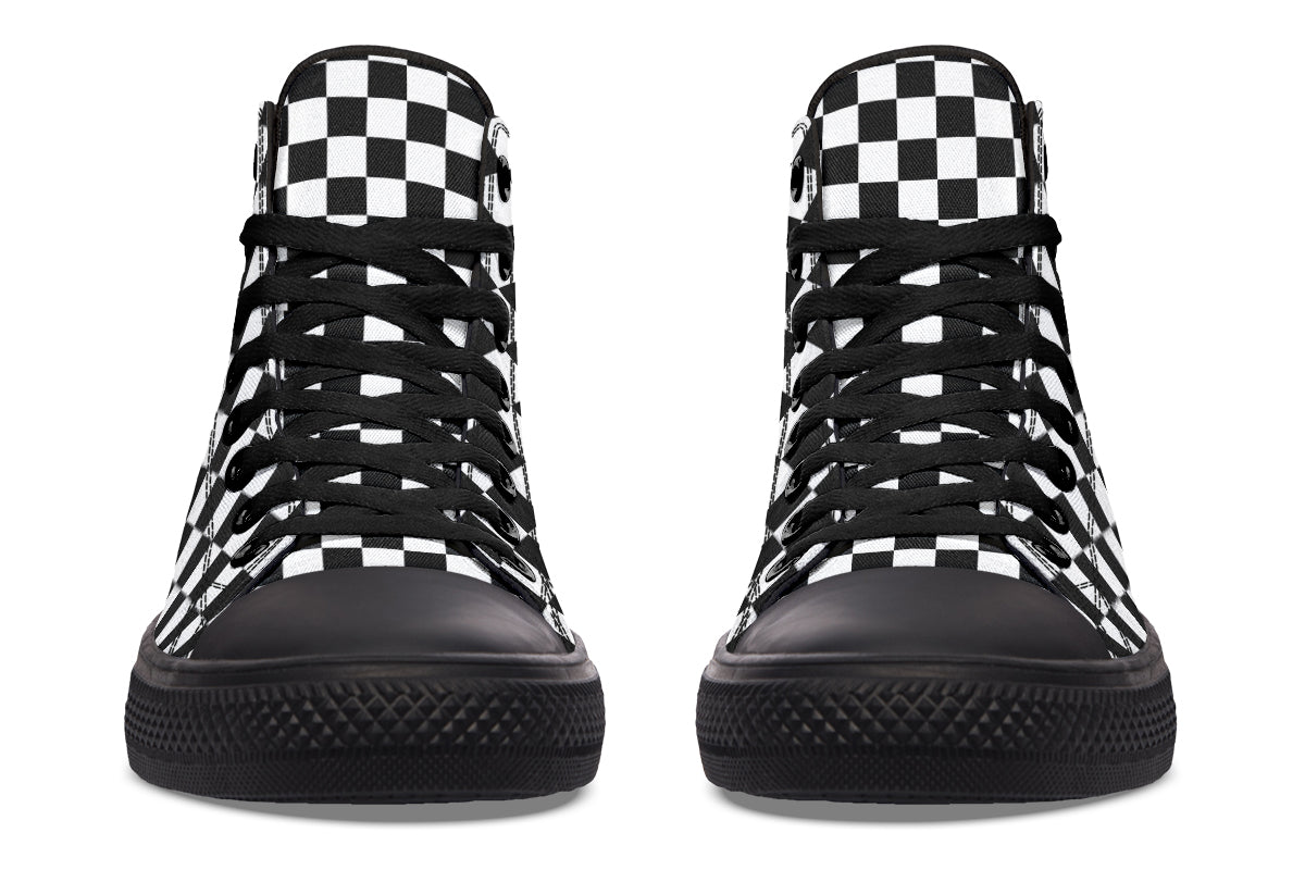 Vampire Bat Checkered High Tops