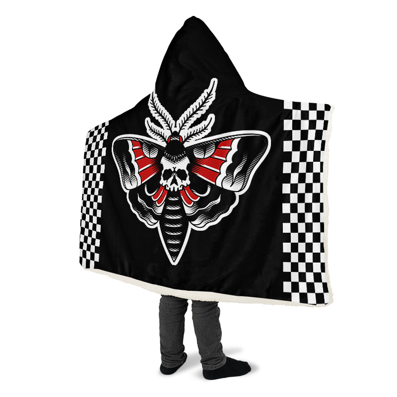 Checkered Death Moth Hooded Blanket