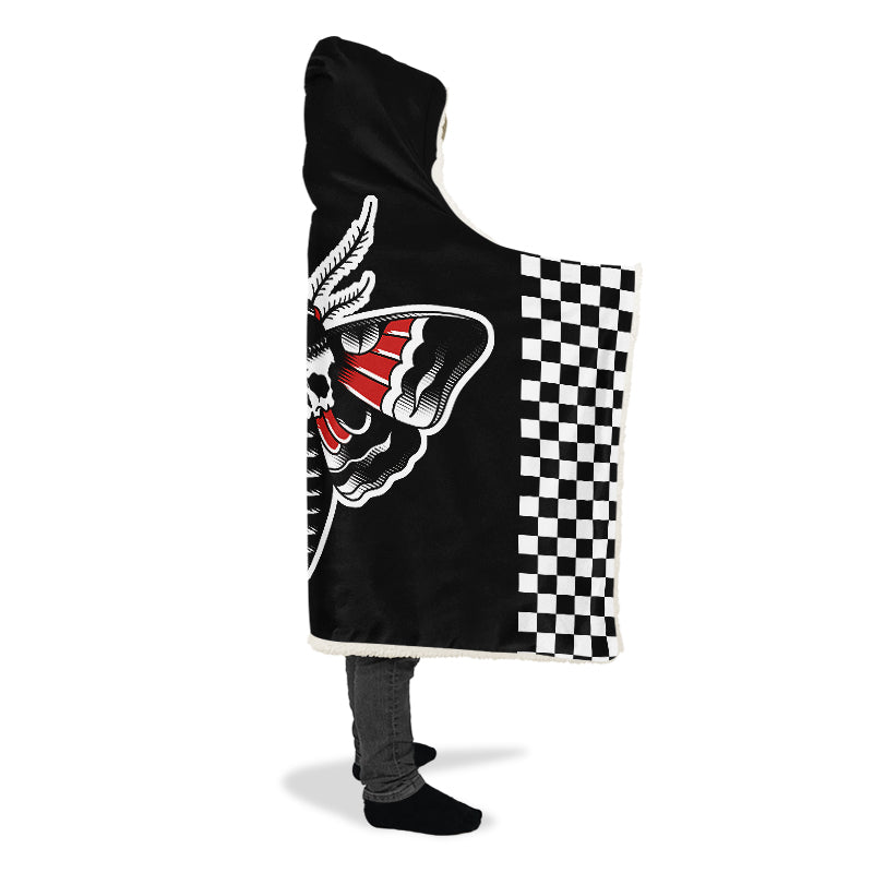 Checkered Death Moth Hooded Blanket