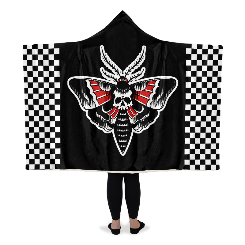 Checkered Death Moth Hooded Blanket