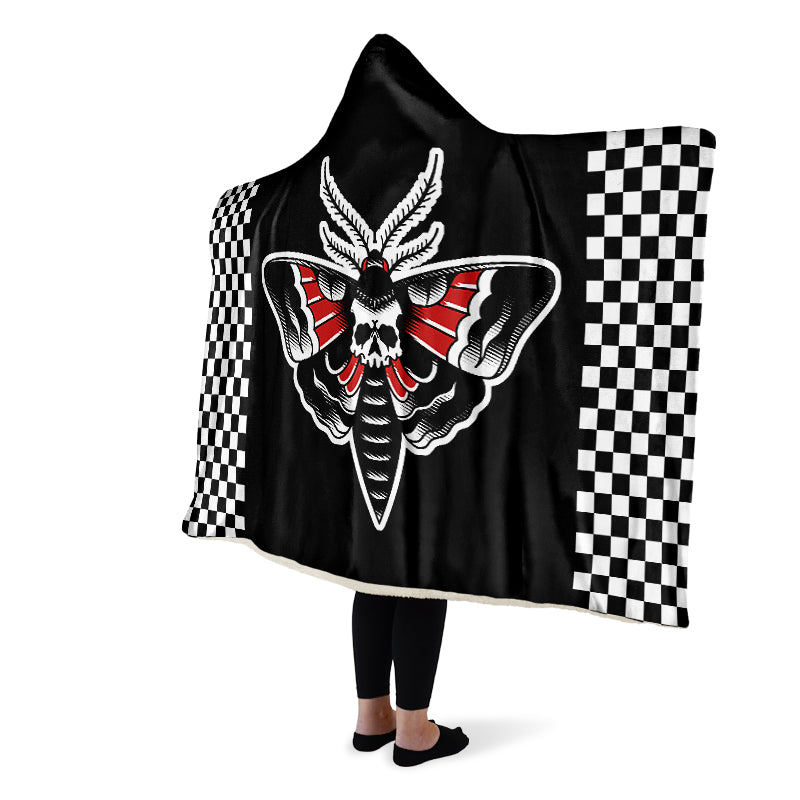 Checkered Death Moth Hooded Blanket