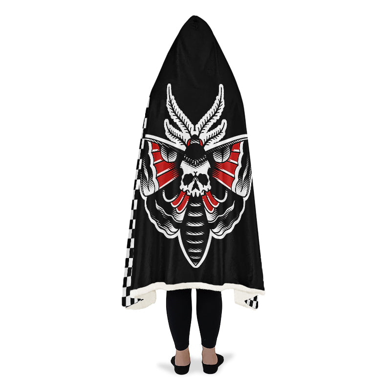 Checkered Death Moth Hooded Blanket