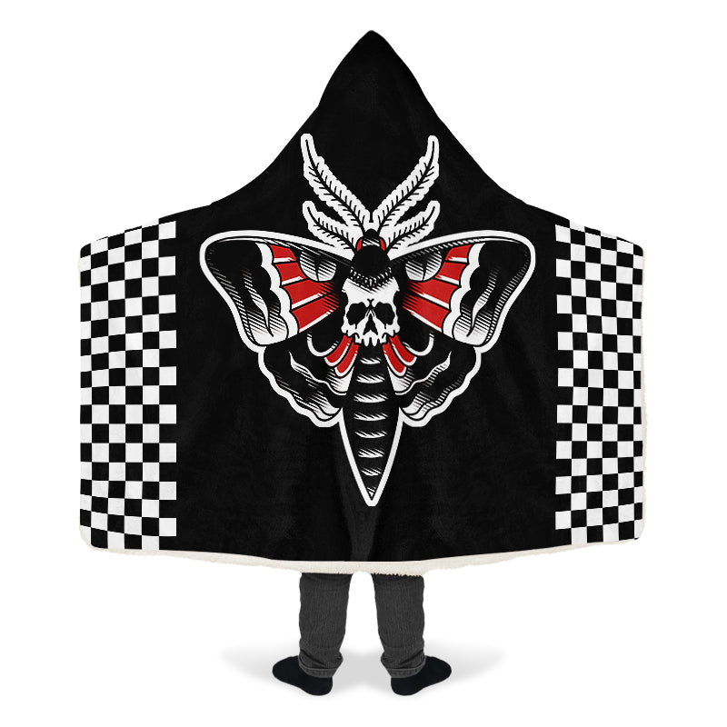Checkered Death Moth Hooded Blanket