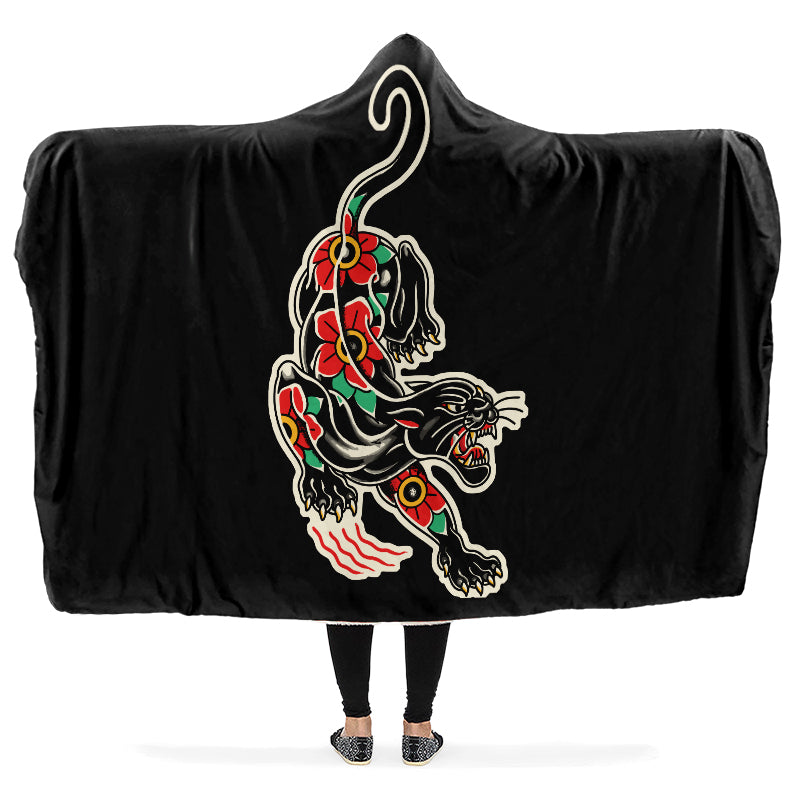Crawling Panther Hooded Blanket
