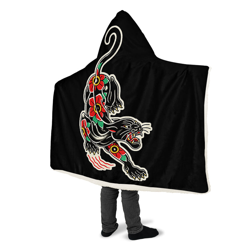 Crawling Panther Hooded Blanket
