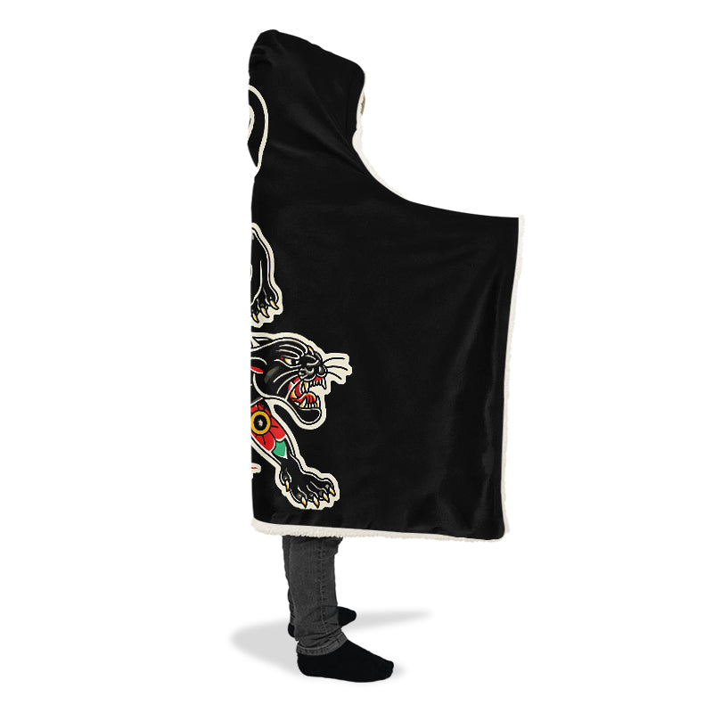 Crawling Panther Hooded Blanket