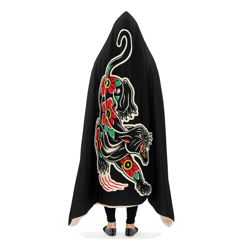 Crawling Panther Hooded Blanket