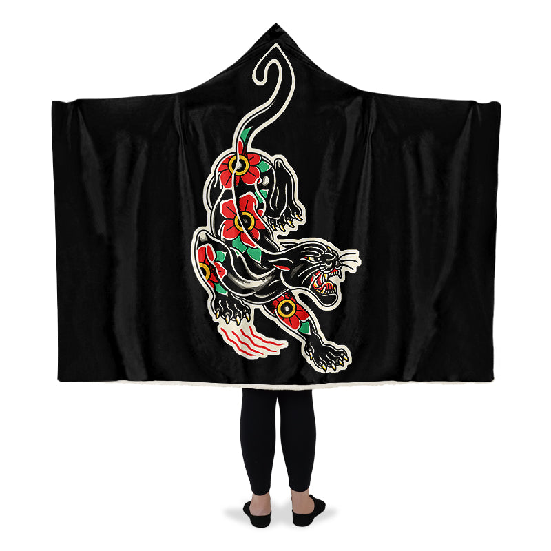 Crawling Panther Hooded Blanket