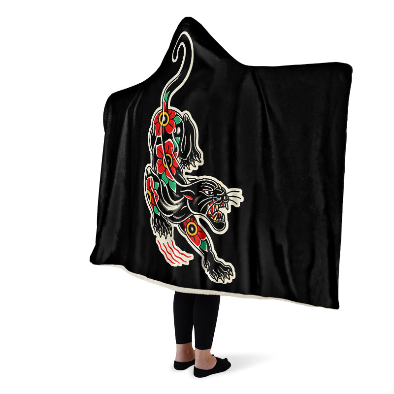 Crawling Panther Hooded Blanket