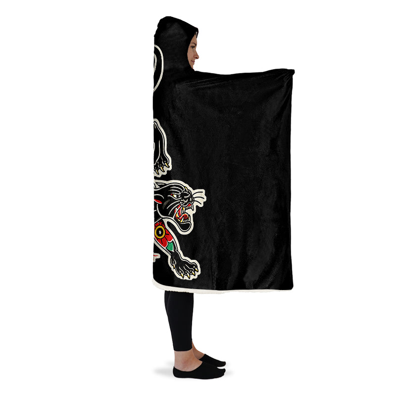 Crawling Panther Hooded Blanket