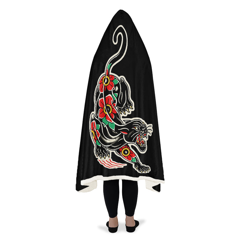 Crawling Panther Hooded Blanket