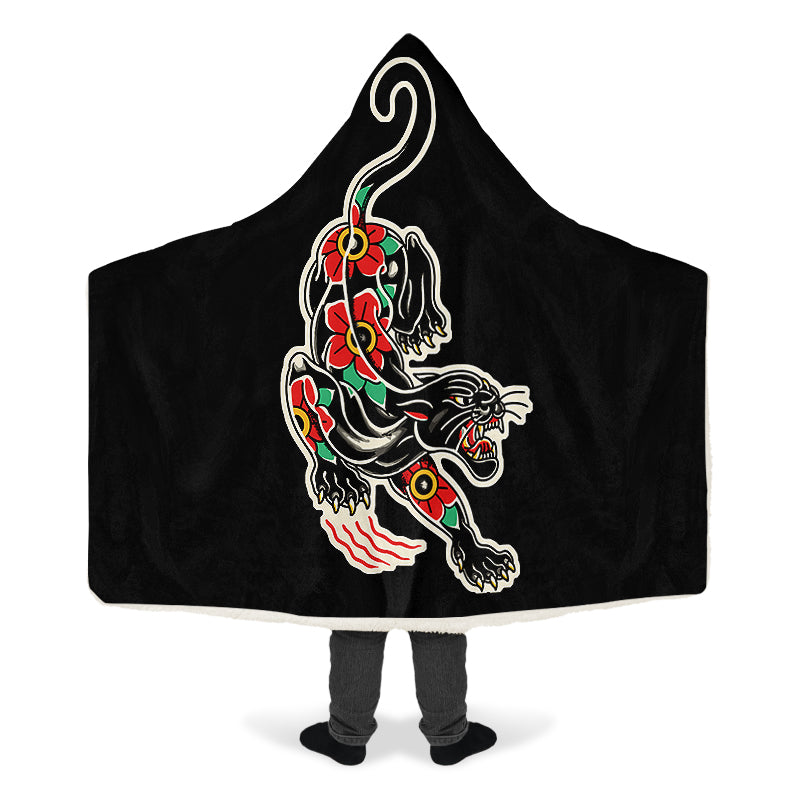 Crawling Panther Hooded Blanket