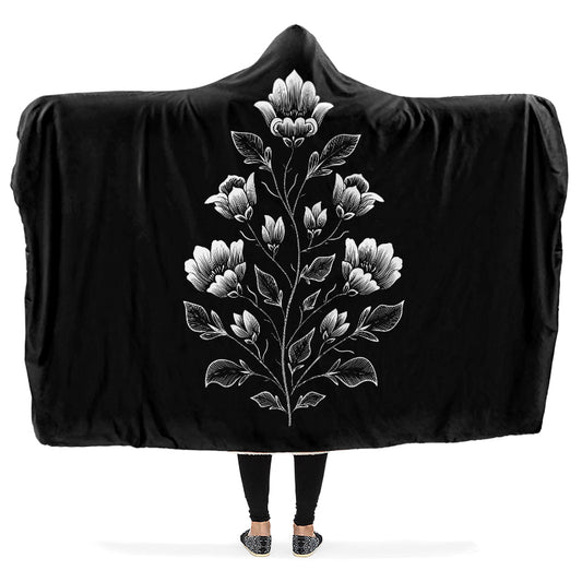 Floral Minimalist Hooded Blanket