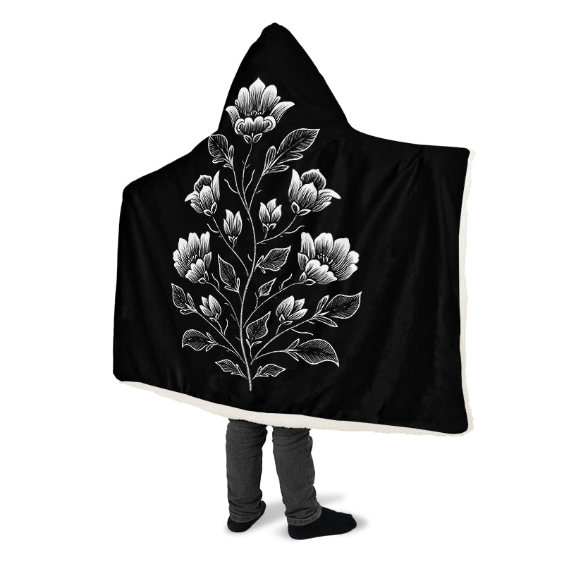 Floral Minimalist Hooded Blanket