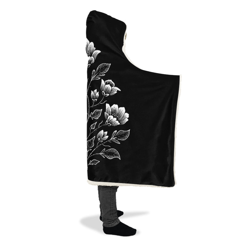 Floral Minimalist Hooded Blanket