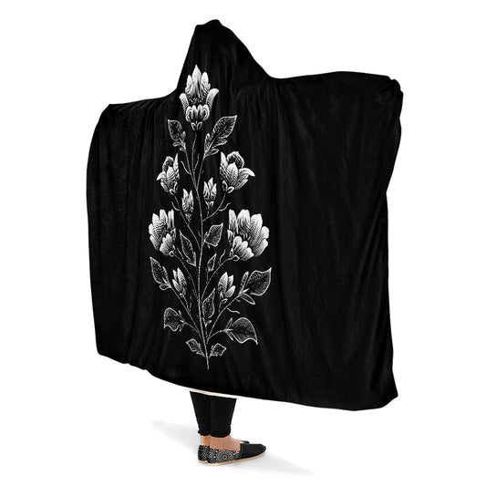 Floral Minimalist Hooded Blanket