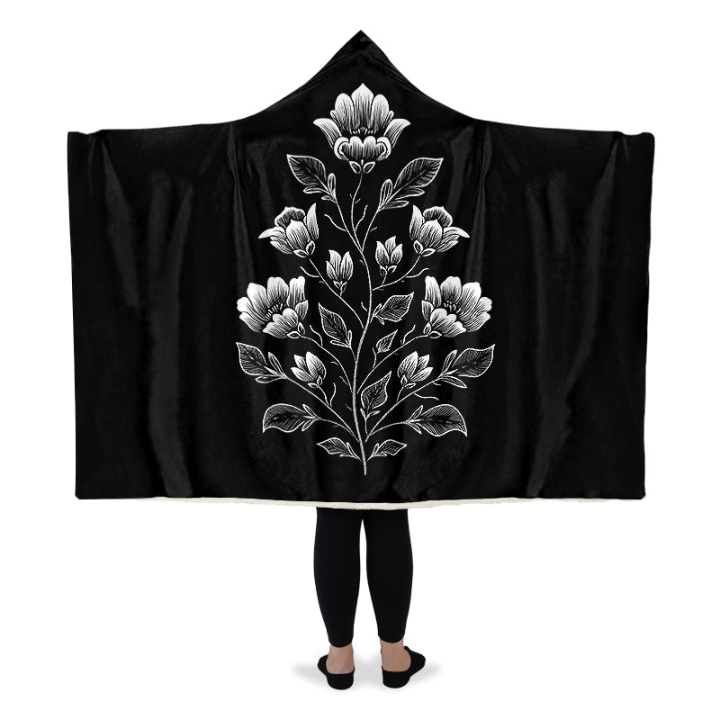 Floral Minimalist Hooded Blanket