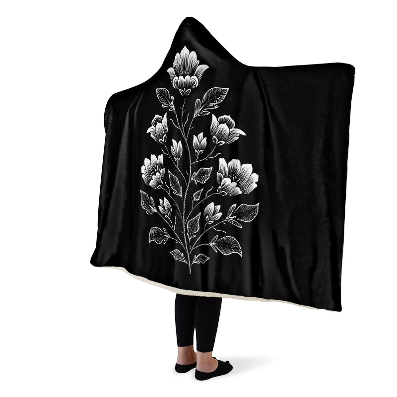 Floral Minimalist Hooded Blanket