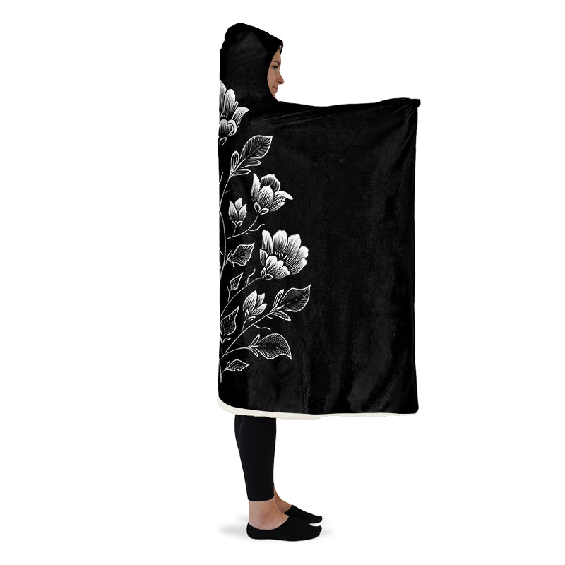 Floral Minimalist Hooded Blanket