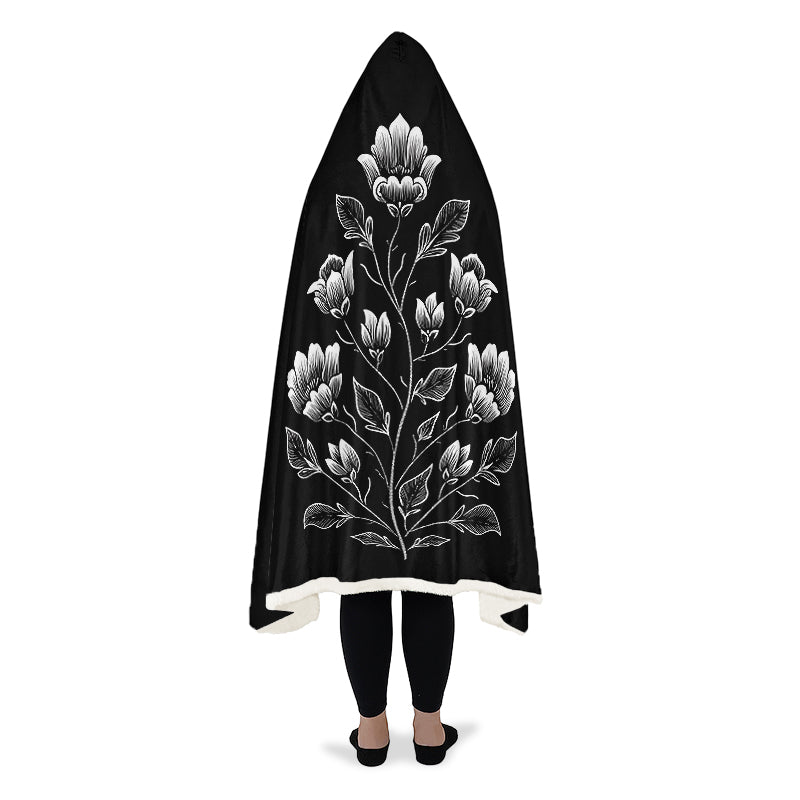 Floral Minimalist Hooded Blanket