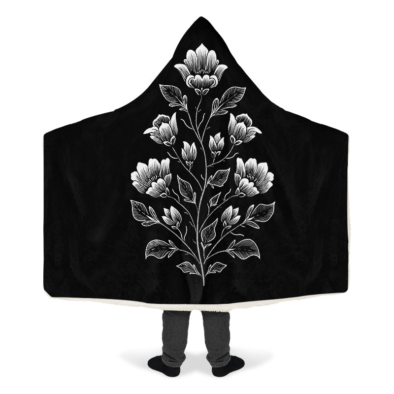 Floral Minimalist Hooded Blanket