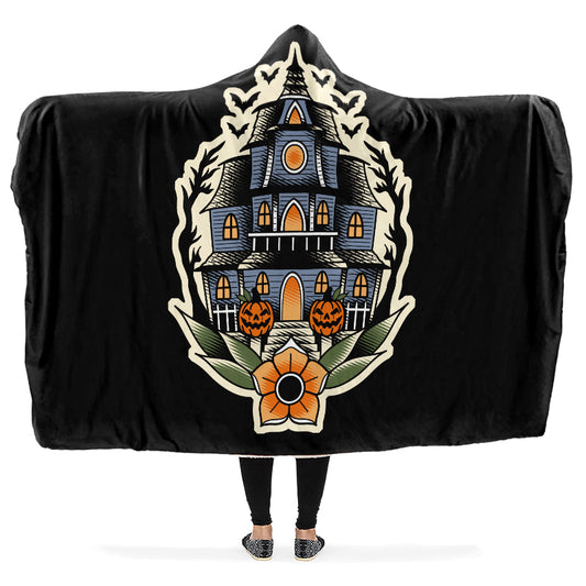 Haunted House Hooded Blanket
