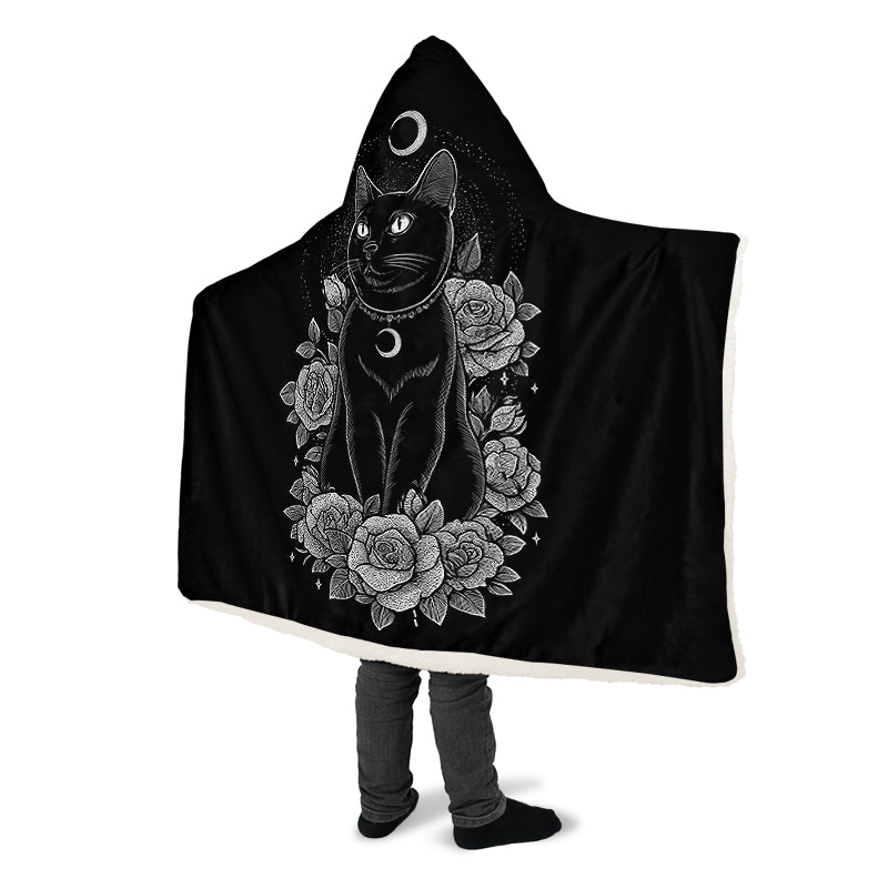Lunar Familiar Cat Hooded Blanket