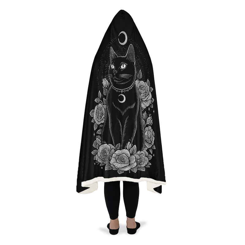 Lunar Familiar Cat Hooded Blanket