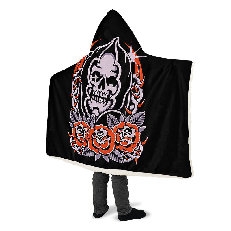 Reaper Rose Hooded Blanket