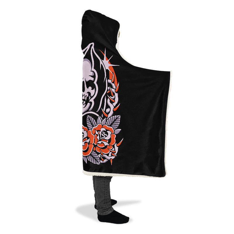 Reaper Rose Hooded Blanket