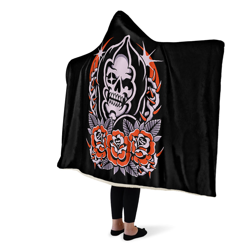 Reaper Rose Hooded Blanket