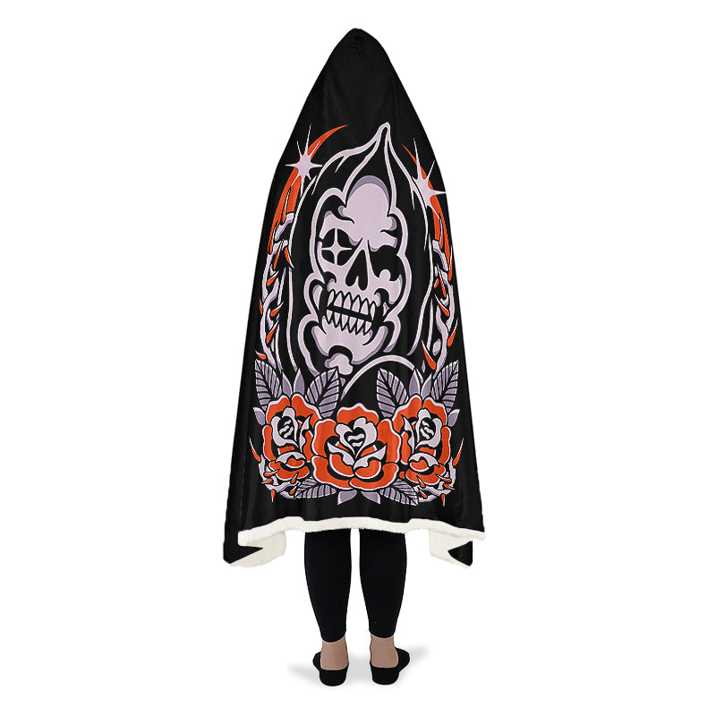 Reaper Rose Hooded Blanket