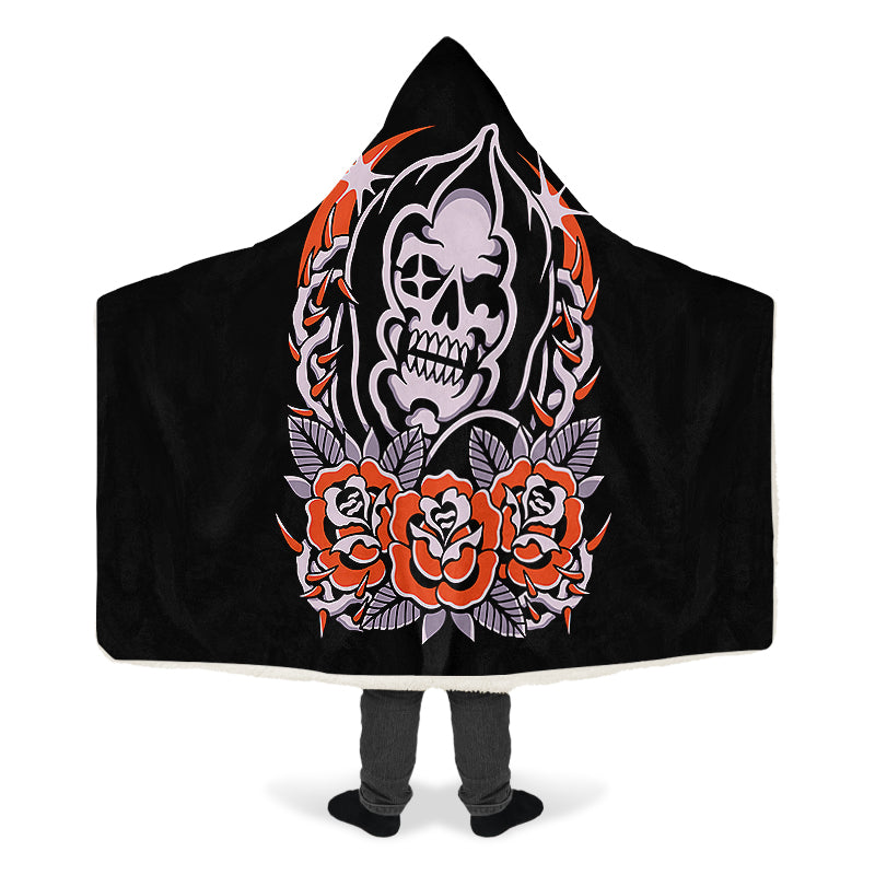 Reaper Rose Hooded Blanket