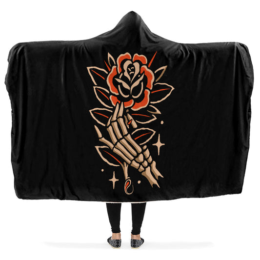 Skeleton Hand Hooded Blanket