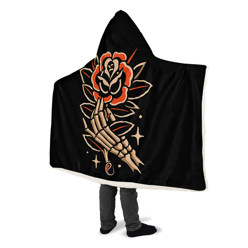 Skeleton Hand Hooded Blanket