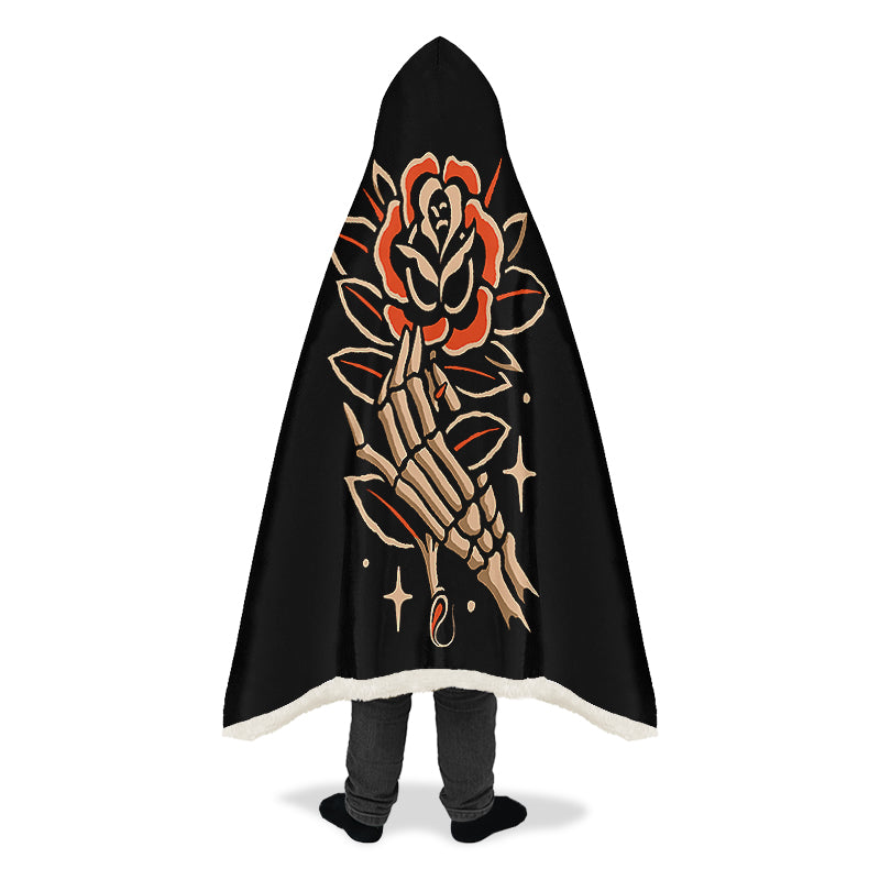 Skeleton Hand Hooded Blanket