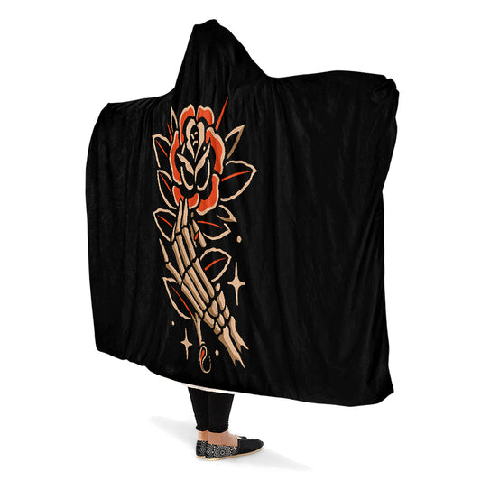 Skeleton Hand Hooded Blanket