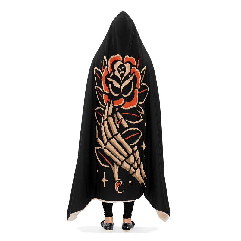 Skeleton Hand Hooded Blanket