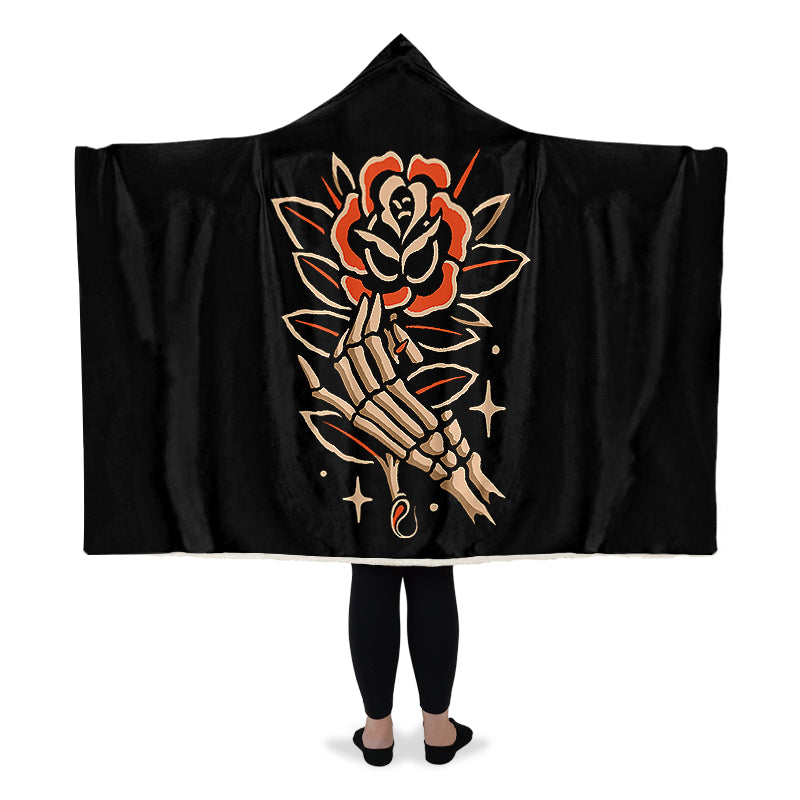 Skeleton Hand Hooded Blanket