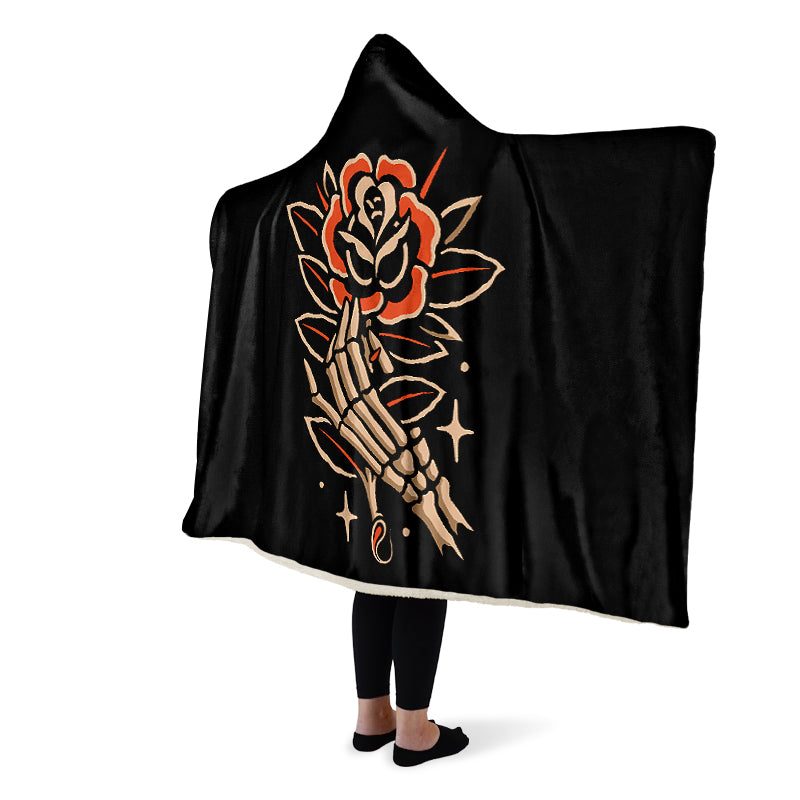 Skeleton Hand Hooded Blanket