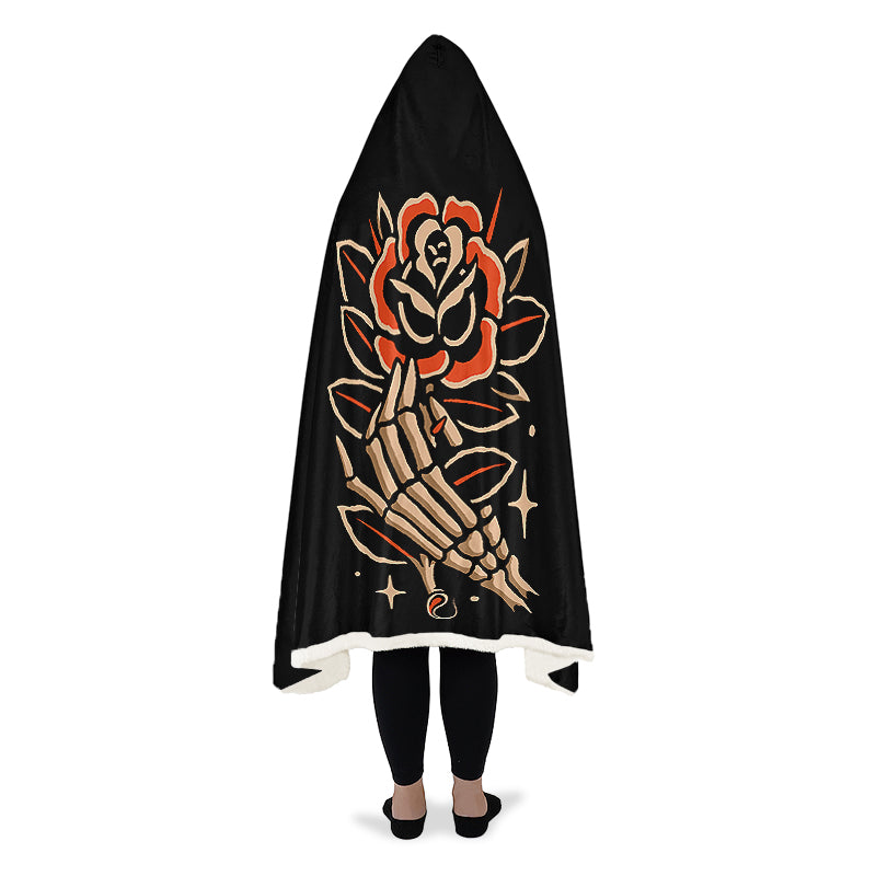 Skeleton Hand Hooded Blanket