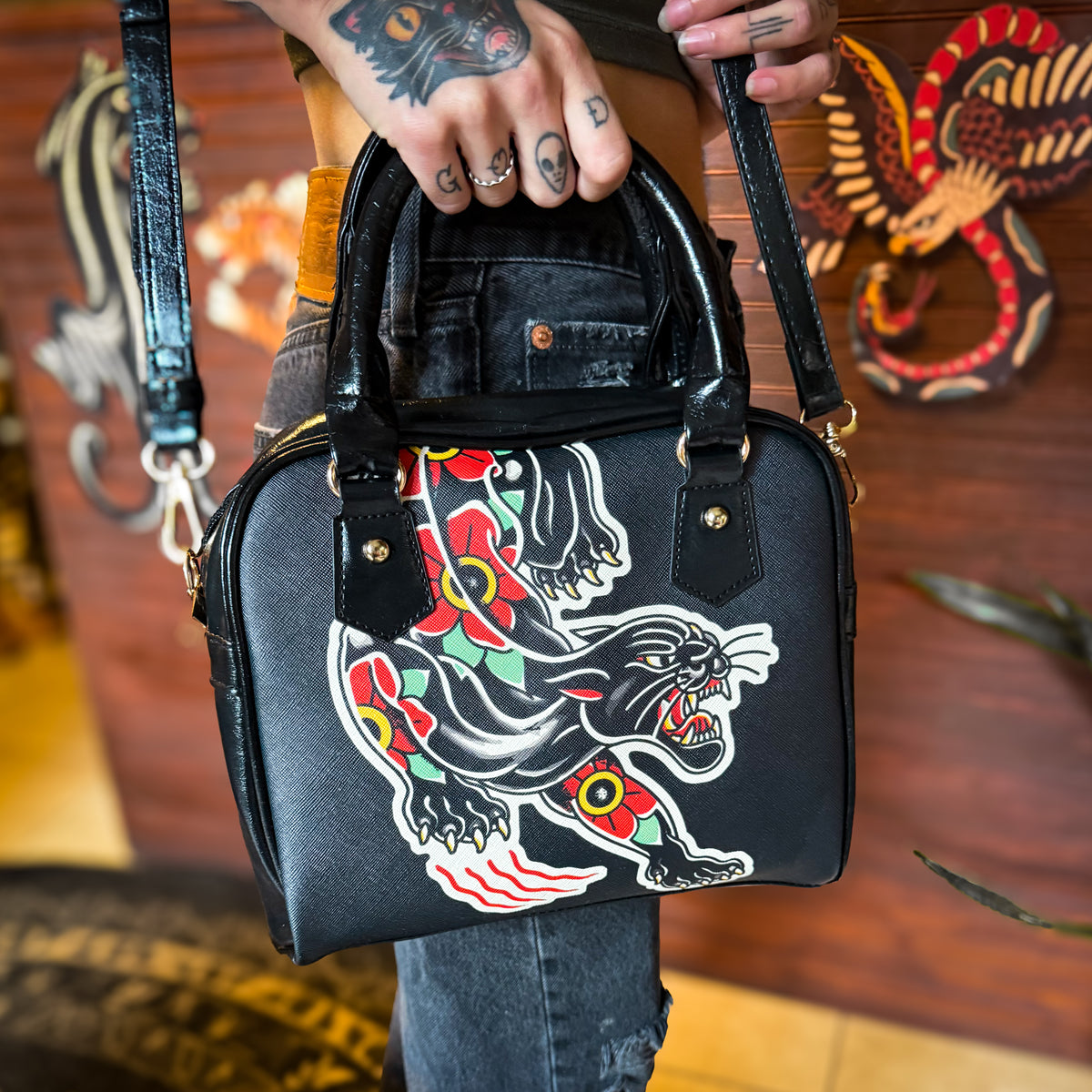 Furio Panther Shoulder Handbag