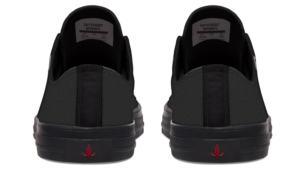 Black Rose Scythe Skull Lowtops