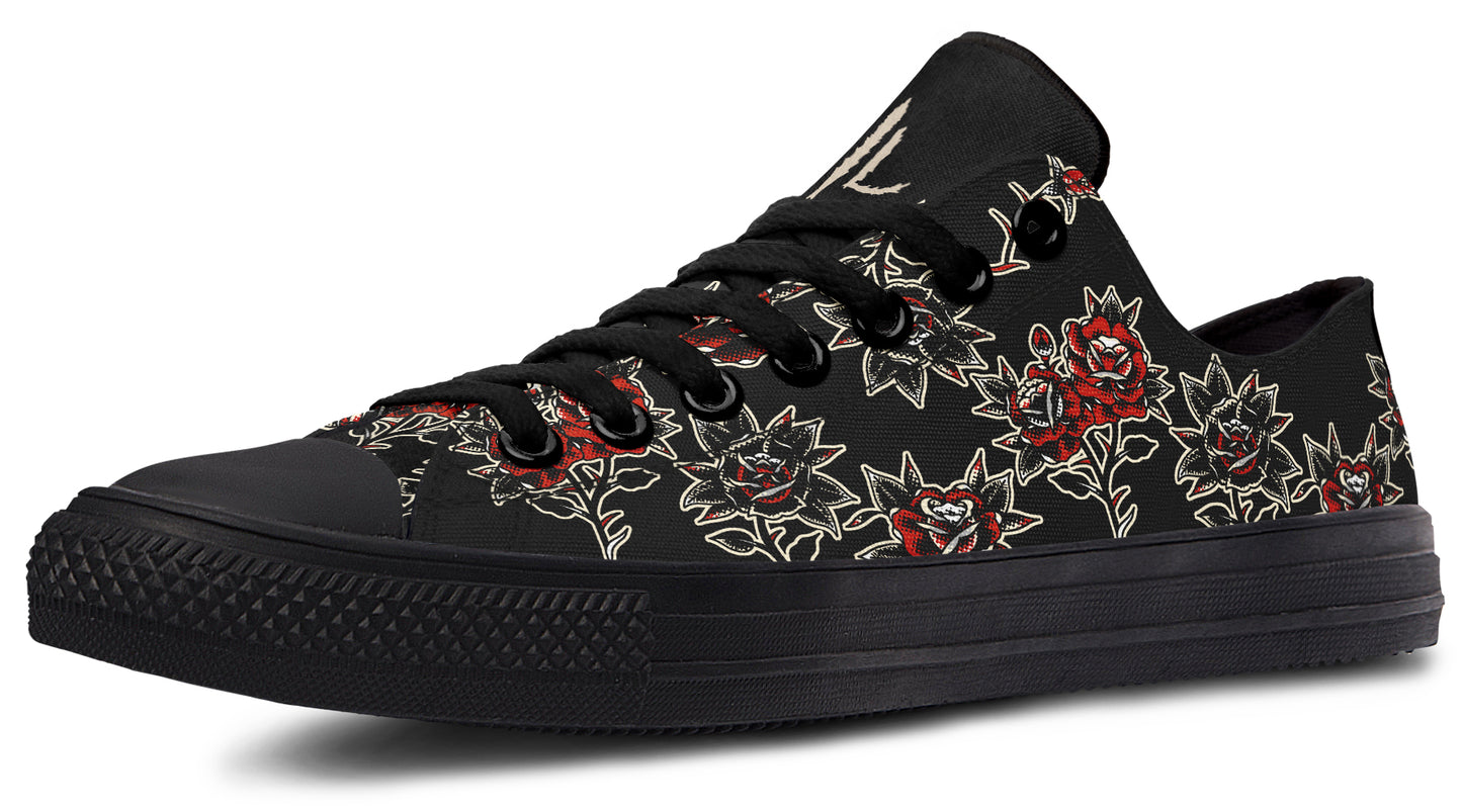 Pattern Rose Low Tops