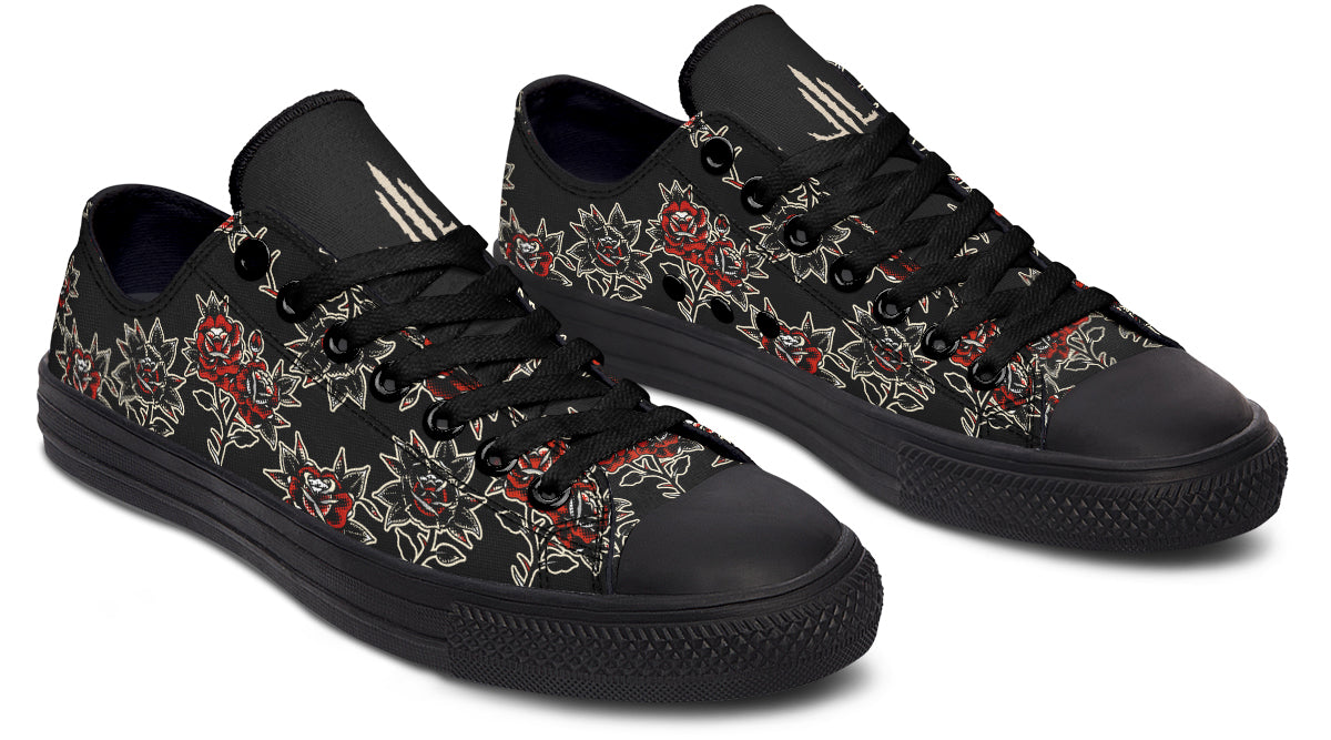 Pattern Rose Low Tops