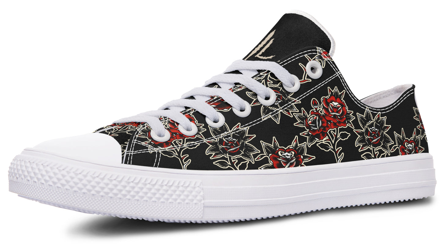 Pattern Rose Low Tops