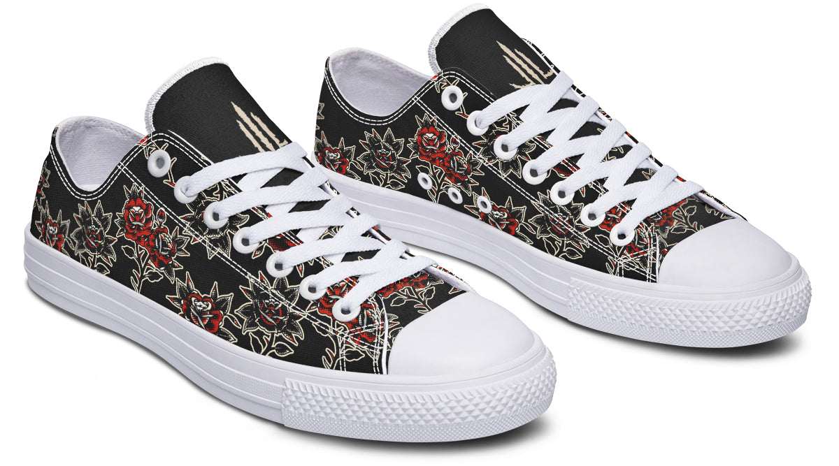 Pattern Rose Low Tops